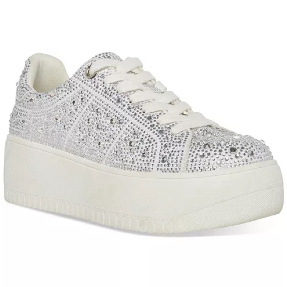 Steve Madden Rockaway Rhinestone Lace-Up Platform Sneakers NEW